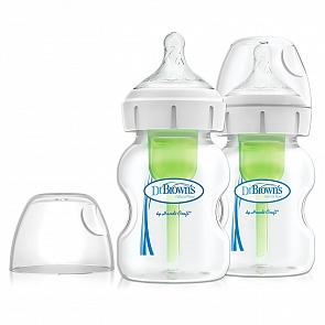 Набор из 2 бутылочек антиколиковых с широким горлышком по 150 мл (DrBrowns, WB52600)